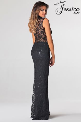 Jessica Wright Sequin Lace Maxi Dress